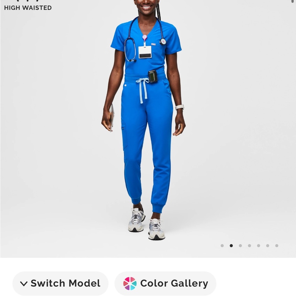 Figs High waisted Jogger Scrub Pants- Royal Blue